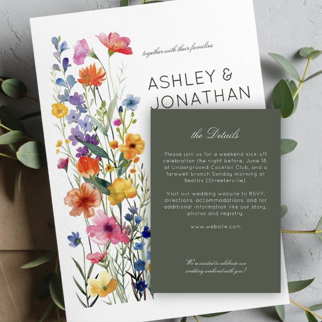 Carte D'accompagnement Détails minimalistes de Mariage moderne (Créateur téléchargé)