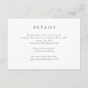 Carte D'accompagnement Détails minimalistes de Mariage noir et blanc clas