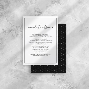 Carte D'accompagnement Détails minimalistes de Mariage noir et blanc mode