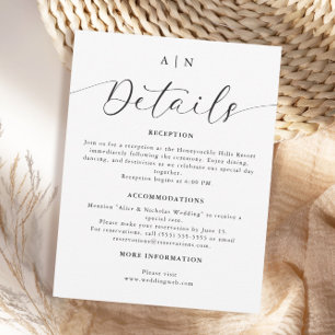 Carte D'accompagnement Détails minimalistes de Mariage noir et blanc mode