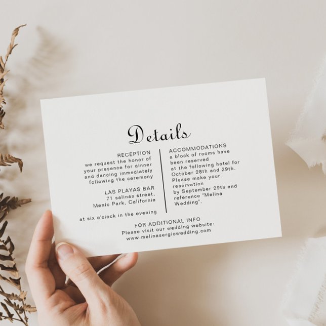 Carte D'accompagnement Détails minimalistes du Mariage (Créateur téléchargé)