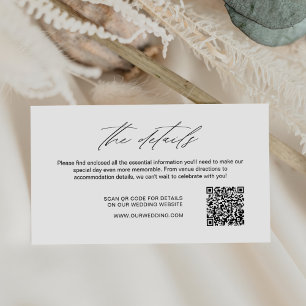 Carte D'accompagnement Détails minimalistes du Mariage Code QR