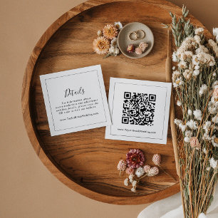 Carte D'accompagnement Détails minimalistes du Mariage de code QR