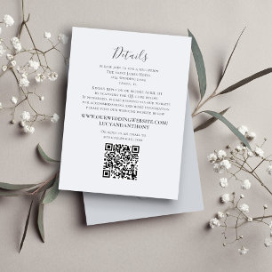 Carte D'accompagnement Détails minimalistes élégants du mariage QR Code S