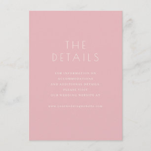 Carte D'accompagnement Détails minimalistes roses élégants