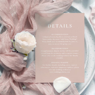 Carte D'accompagnement Détails minimalistes simples du Mariage blanc