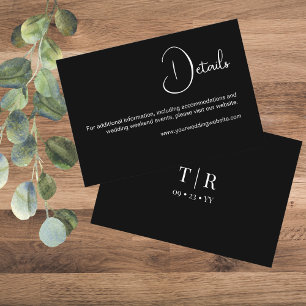 Carte D'accompagnement Détails minimalistes simples sur les Mariages noir