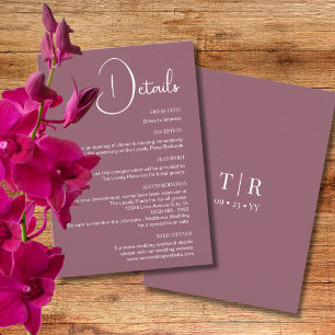 Carte D'accompagnement Détails minimalistes sur le Mariage rose dusté