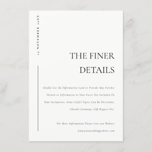 Carte D'accompagnement Détails minimaux de la typographie blanche noire s