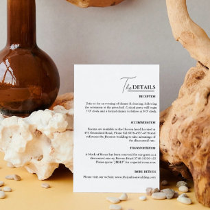 Carte D'accompagnement Détails minimaux de Mariage moderne