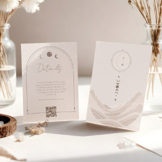 Carte D'accompagnement Détails minimaux du code QR Mariage céleste