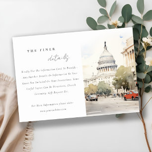 Carte D'accompagnement Détails minimaux du Mariage d'aquarelle Washington