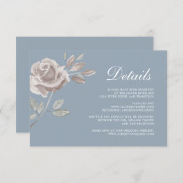 Carte D'accompagnement Détails minimaux du Mariage Rose bleu Dusty
