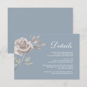 Carte D'accompagnement Détails minimaux du Mariage Rose bleu Dusty