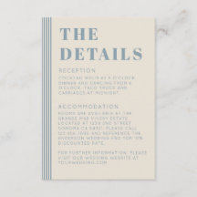 Détails Moderne Classique Mariage Rayé Bleu
