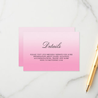 Carte D'accompagnement Détails Ombrés Rose Bonbon en Coton Minimaliste Mo