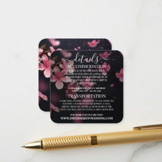 Carte D'accompagnement Détails personnalisés de cerisiers en fleurs
