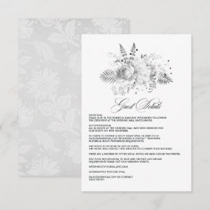 Carte D'accompagnement Détails pour les invités de mariage floral vintage