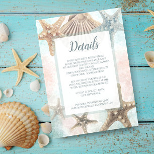 Carte D'accompagnement Détails pour les invités de mariage tropical Coqui