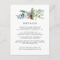 Détails pour les invités du mariage d'hiver botani