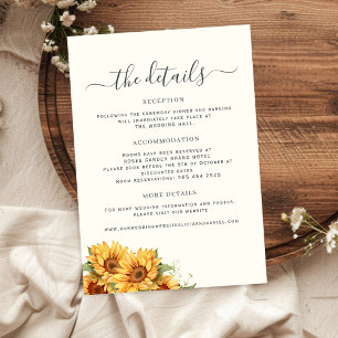 Carte D'accompagnement Détails pour les invités d'un mariage élégant flor