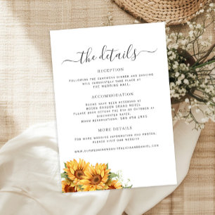 Carte D'accompagnement Détails pour les invités d'un mariage élégant flor