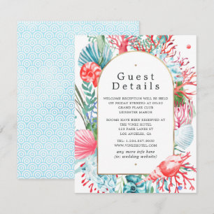 Carte D'accompagnement Détails pour les invités d'un mariage estival sur 