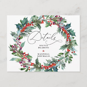 Carte D'accompagnement Détails pour les invités d'un mariage floral rusti