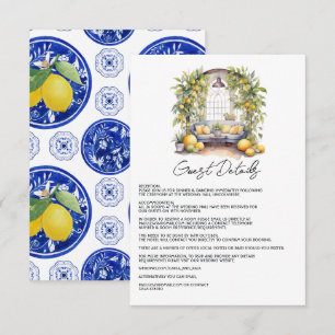 Carte D'accompagnement Détails pour les invités d'un mariage sur le thème