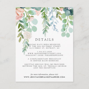 Carte D'accompagnement Détails pour un mariage estival fleuri et rosé