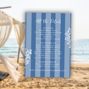 Carte D'accompagnement Détails rétro fantaisistes de mariage de plage ray