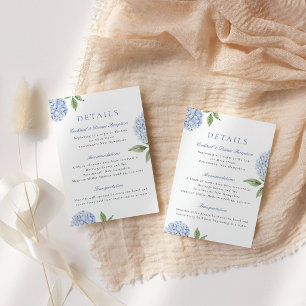 Carte D'accompagnement Détails simples d'hortensia bleu, petit