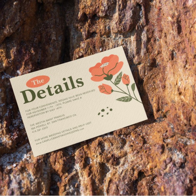 Carte D'accompagnement Détails simples sur les Mariages floraux (Créateur téléchargé)