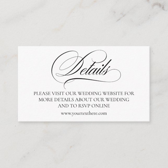 Carte D'accompagnement Details Sitio web elegante y simple Enclosure Card (Devant)