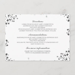 Carte D'accompagnement Détails sur le Mariage blanc et l'argent du bébé