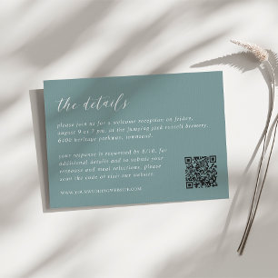 Carte D'accompagnement Détails sur le Mariage Coastal Aqua All-in-One
