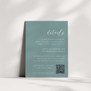 Carte D'accompagnement Détails sur le Mariage Coastal Aqua All-in-One