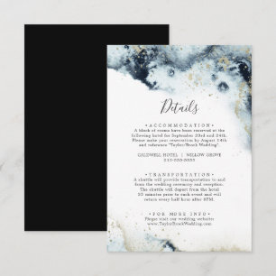 Carte D'accompagnement Détails sur le Mariage d'aquarelle de la marine Ab