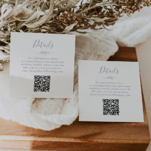 Carte D'accompagnement Détails sur le Mariage de code QR de couleur pourp