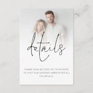 Carte D'accompagnement Détails sur le Mariage de code QR de la photo mini