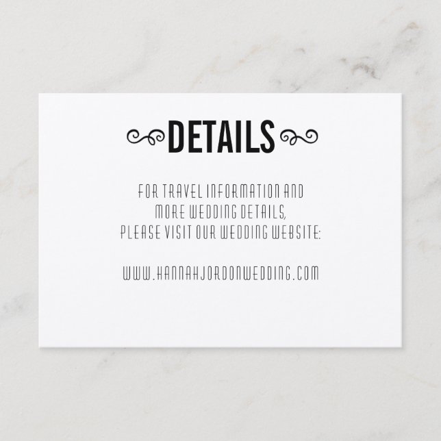 Carte D'accompagnement Détails sur le Mariage de Lovely Rustic Kraft (Devant)