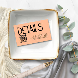 Carte D'accompagnement Détails sur le Mariage de recherche de code QR de