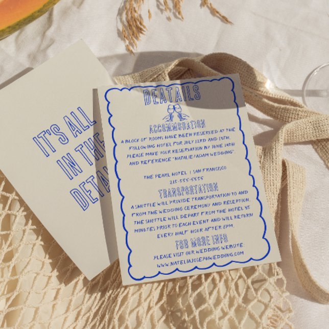 Carte D'accompagnement Détails sur le Mariage de script original écrit (Créateur téléchargé)