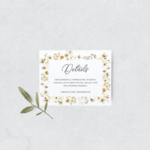 Carte D'accompagnement Détails sur le Mariage du Fleur sauvage aquarelle