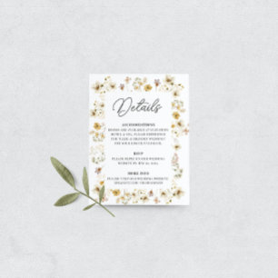 Carte D'accompagnement Détails sur le Mariage du Fleur sauvage aquarelle