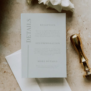 Carte D'accompagnement Détails sur le Mariage écologique de la ligne Clea