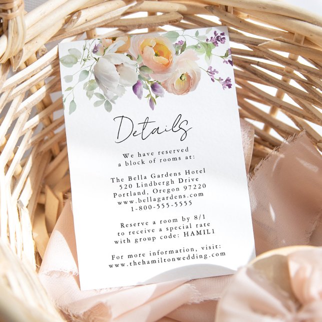 Carte D'accompagnement Détails sur le Mariage floral de printemps (Créateur téléchargé)