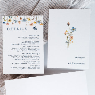 Carte D'accompagnement Détails sur le Mariage floral simple Bold Elegant