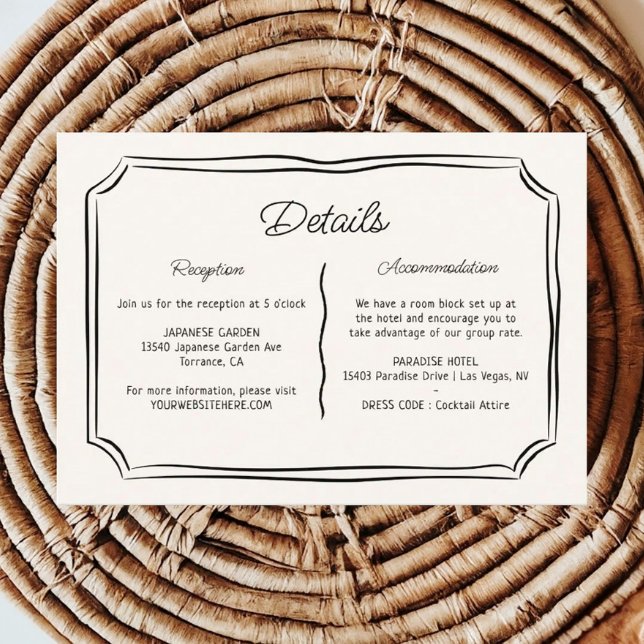 Carte D'accompagnement Détails sur le Mariage ironique tiré à la main (Créateur téléchargé)