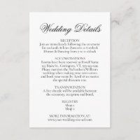 Détails sur le Mariage noir et blanc Simple Elegan